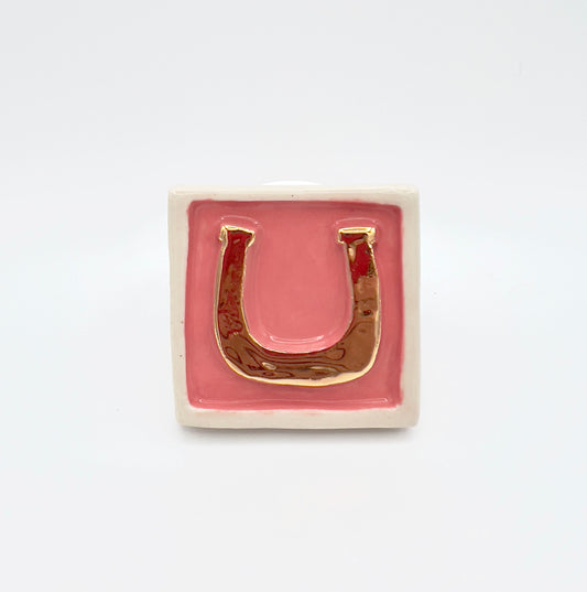 Pink and Gold Horseshoe